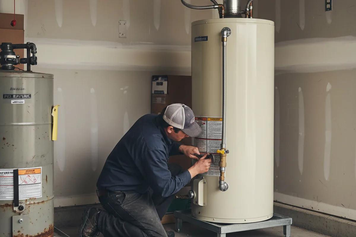Water heater and shutoff valve replacement in Earlham