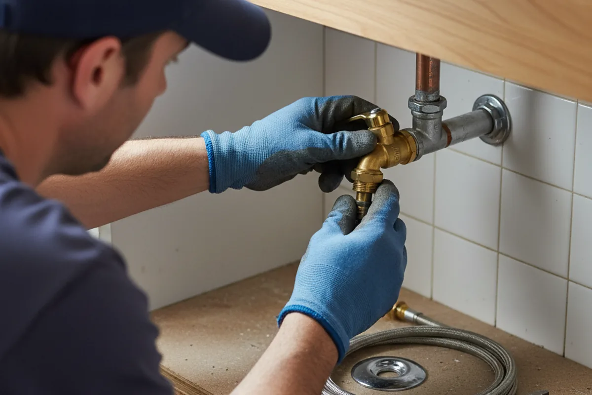 Shutoff valve and fitting work during Emergency Plumbing in Earlham